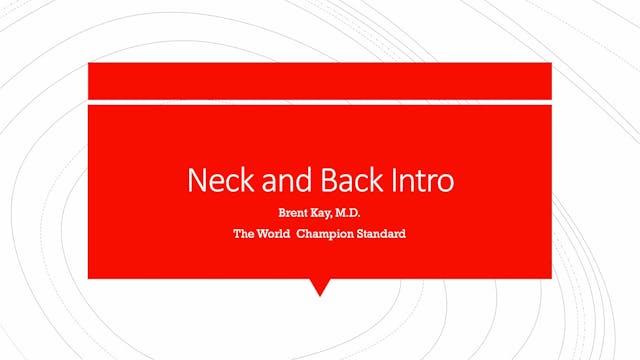 Neck and Back Intro