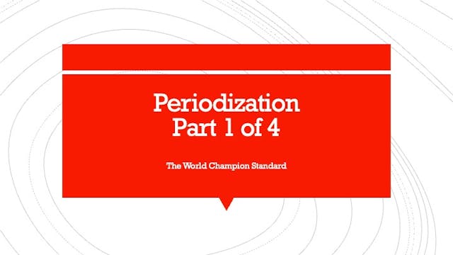 Periodization part 1 of 4
