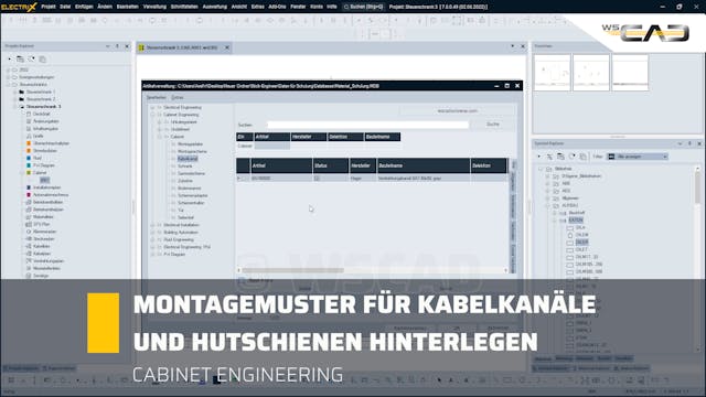 Montagemuster für Kabelkanäle und Hut...