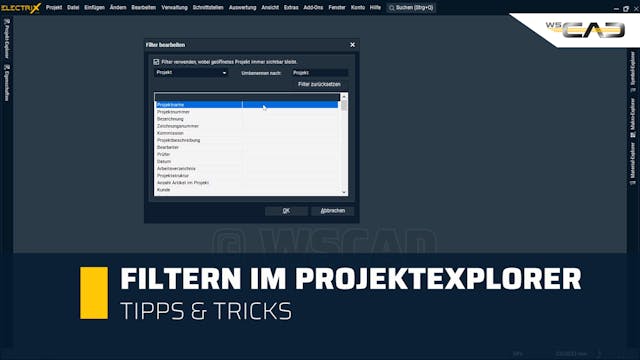 Filtern im Projekt-Explorer