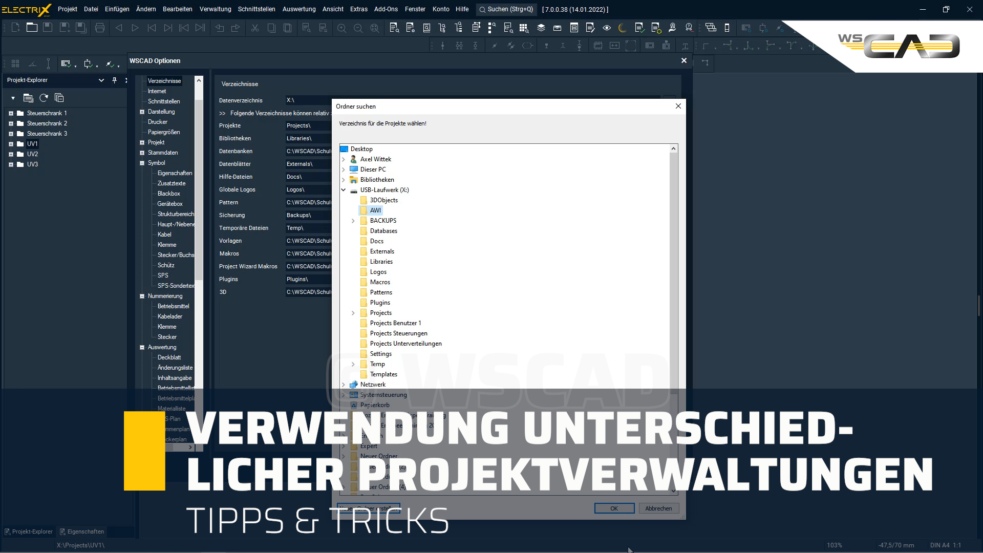 Verwendung unterschiedlicher Projektverwaltungen