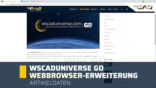 wscaduniverse GO Webbrowser-Erweiterung 