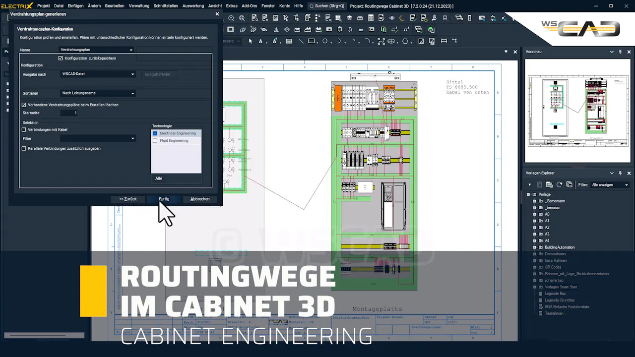 Routingwege im Cabinet 3D - Cabinet Engineering - WSCADEMY
