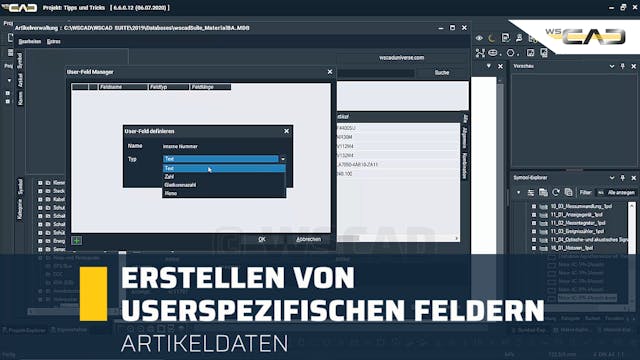 Erstellen von userspezifischen Feldern
