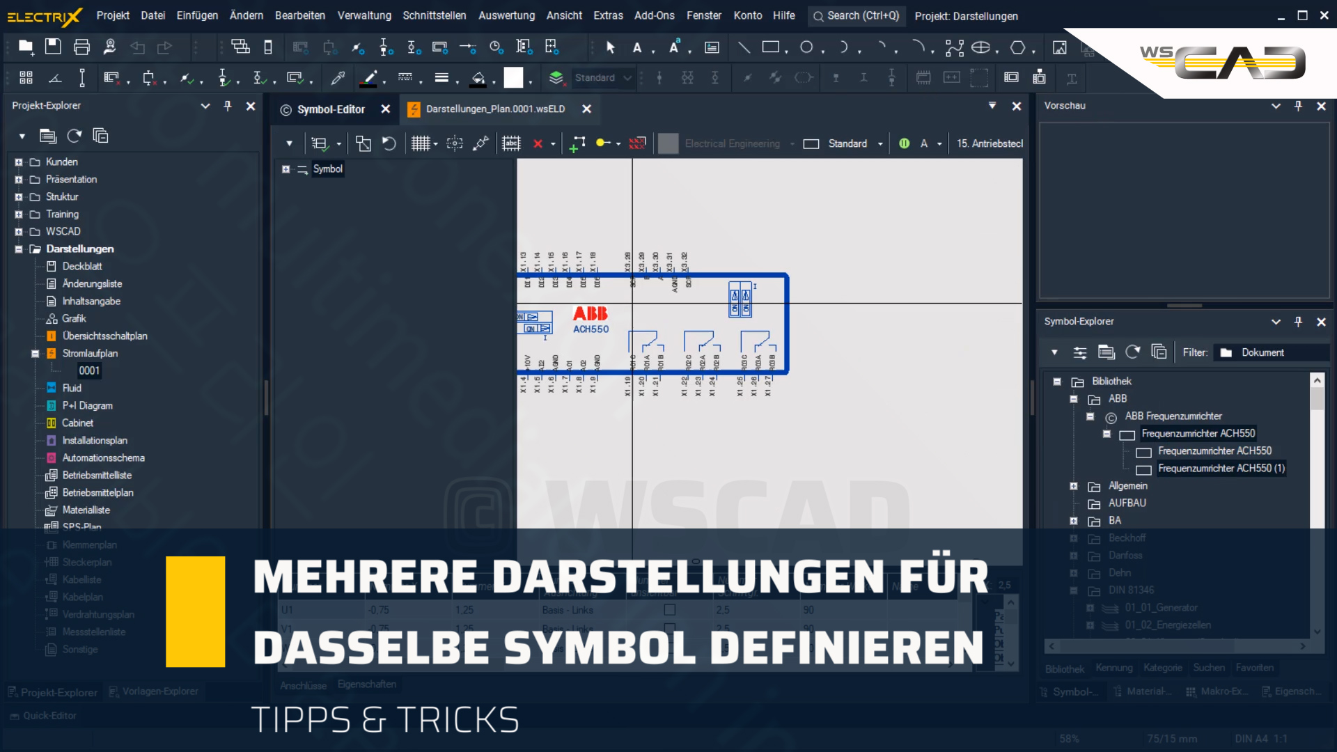 Mehrere Darstellungen für dasselbe Symbol definieren
