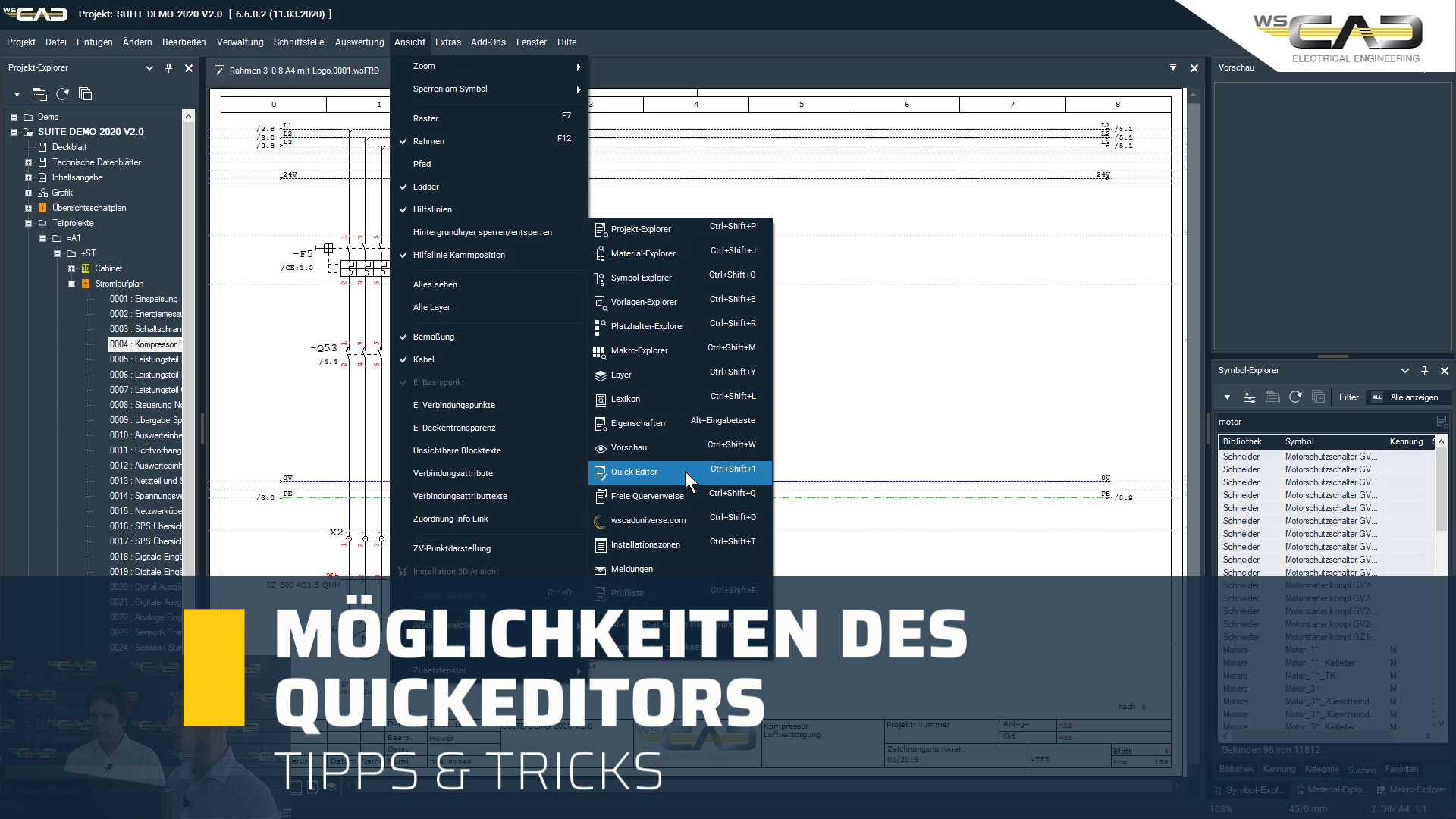 Möglichkeiten des Quick-Editors