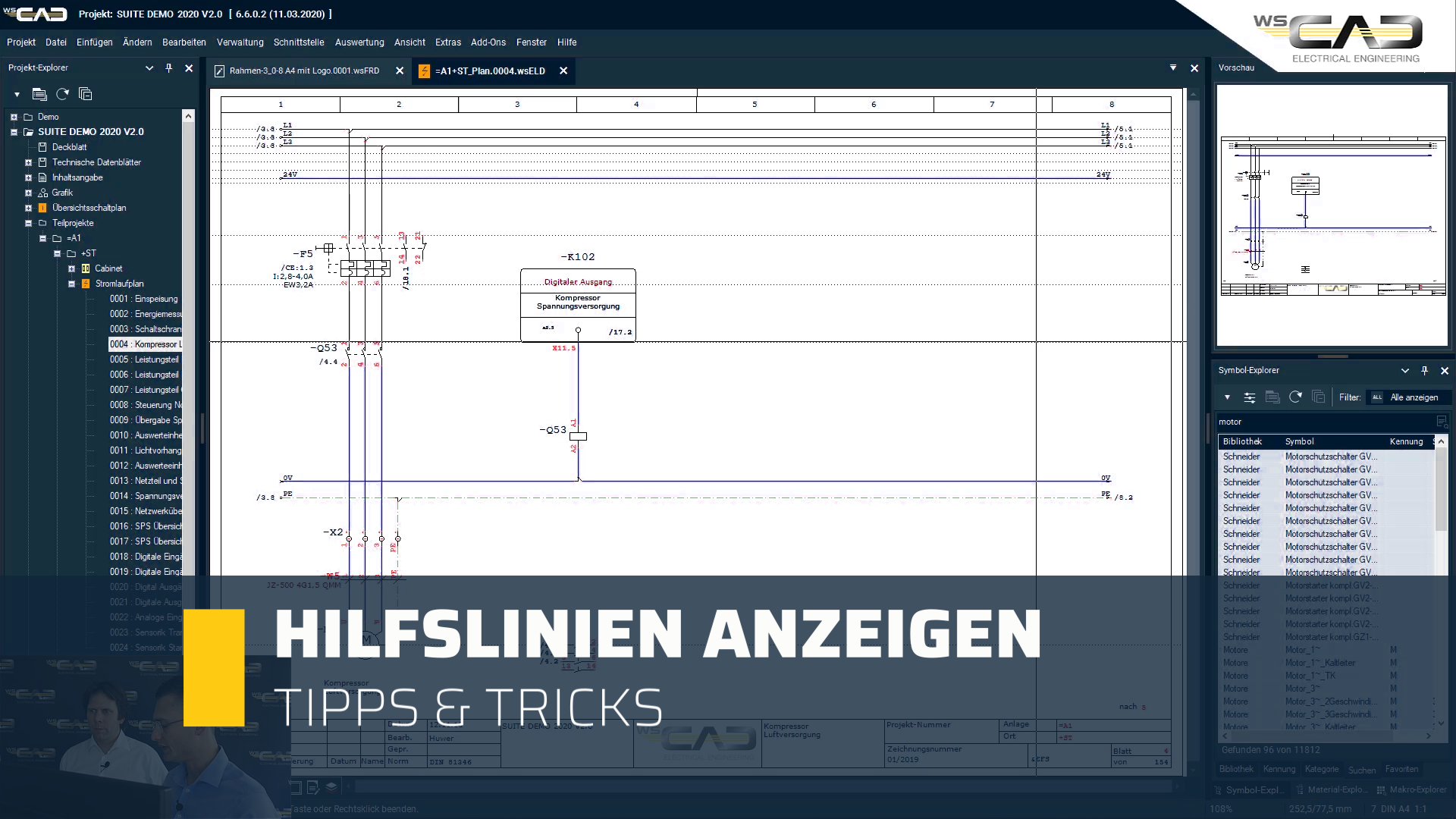 Hilfslinien anzeigen
