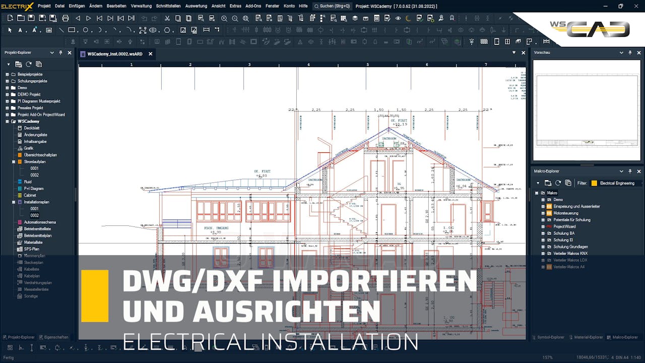 DWG/DXF importieren und ausrichten WSCADEMY