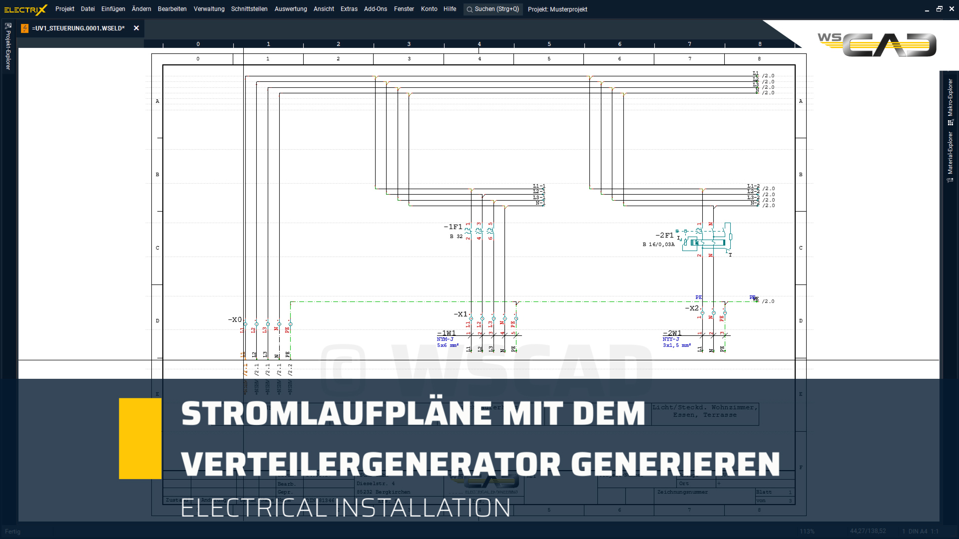 Stromlaufpläne mit dem Verteilergenerator