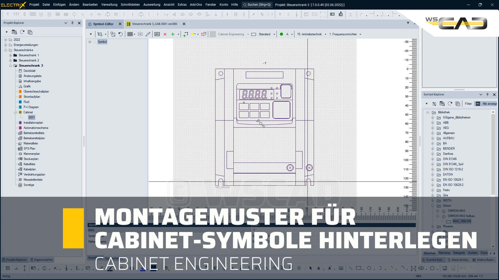 Montagemuster für Cabinet-Symbole hinterlegen