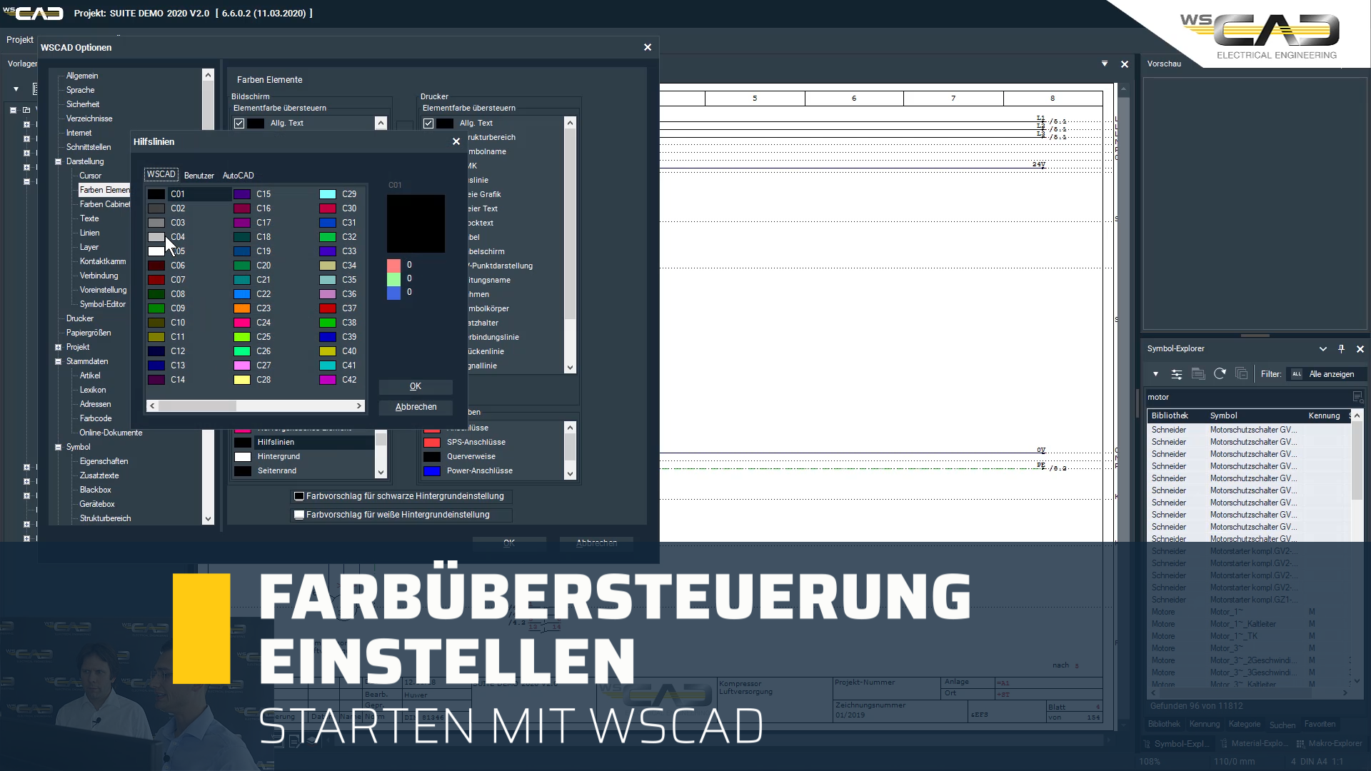 Farbübersteuerung einstellen