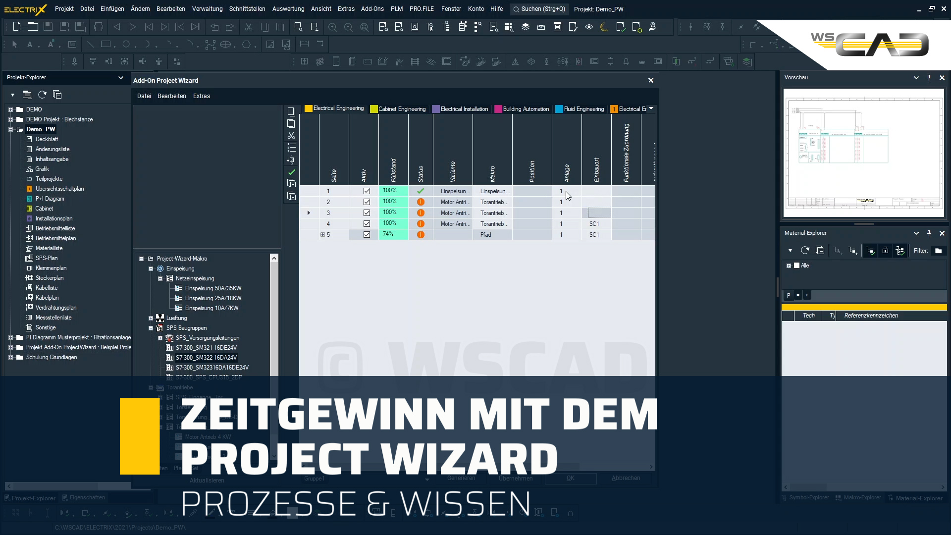 Zeitgewinn mit dem Project Wizard