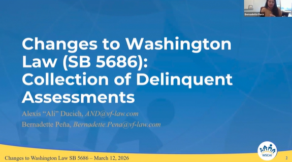 Changes to WA Law: Collection of Delinquent Assesments