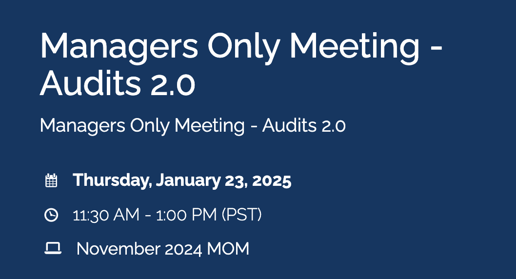 Audits 2.0 – January 2025