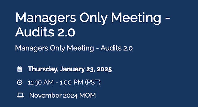 Audits 2.0 – January 2025