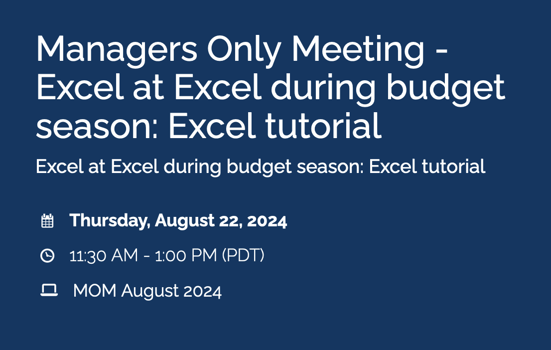 Excel Tutorial 2024