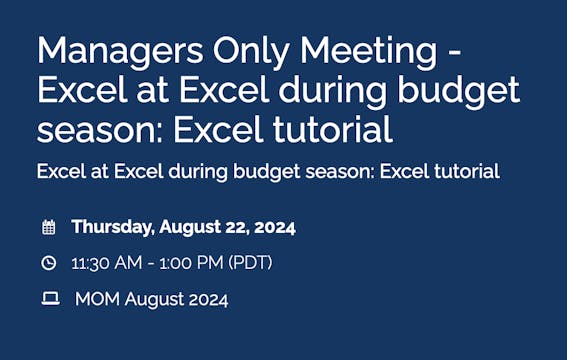 Excel Tutorial 2024