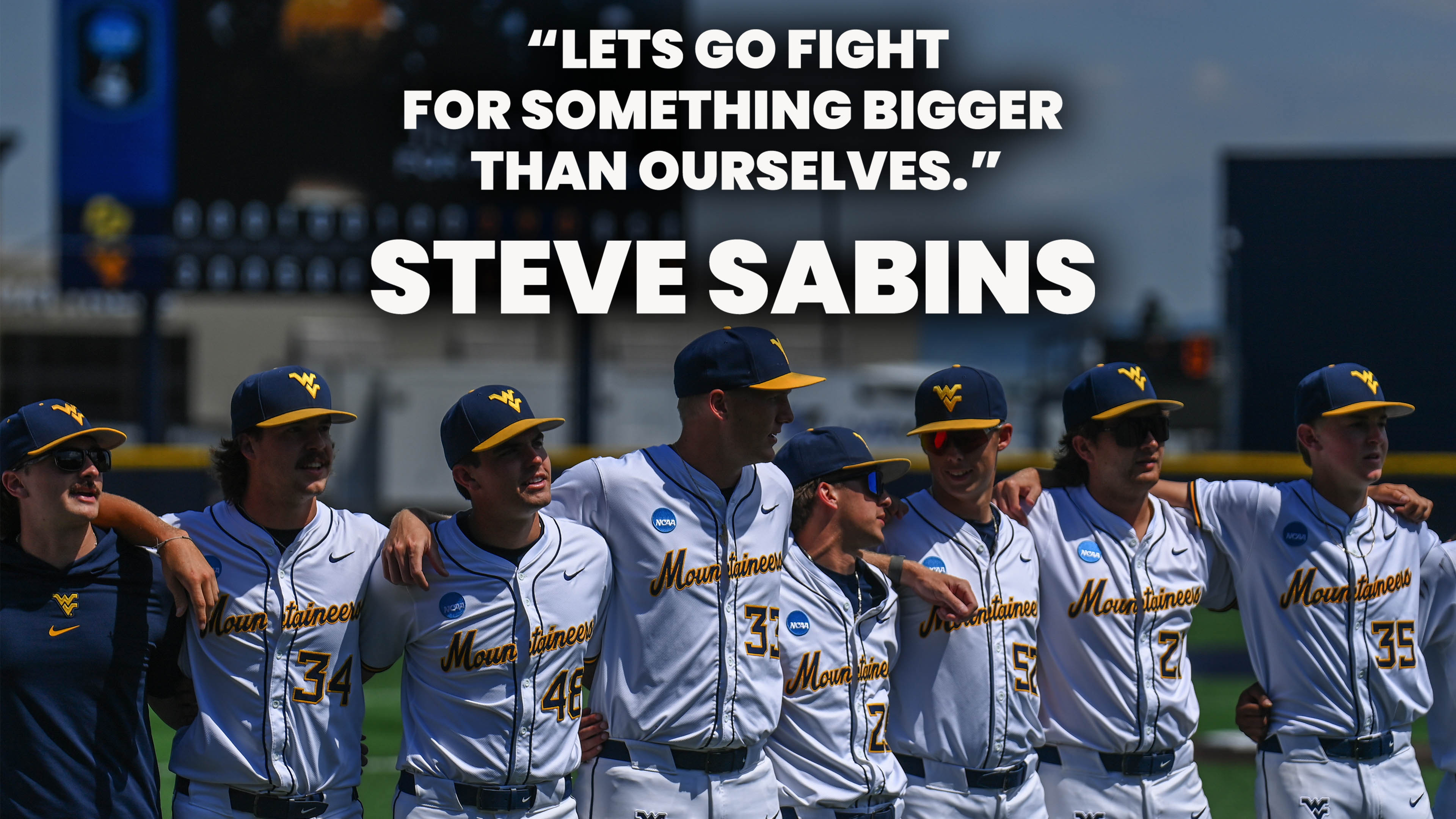 "Let's go fight for something bigger than ourselves." - Steve Sabins