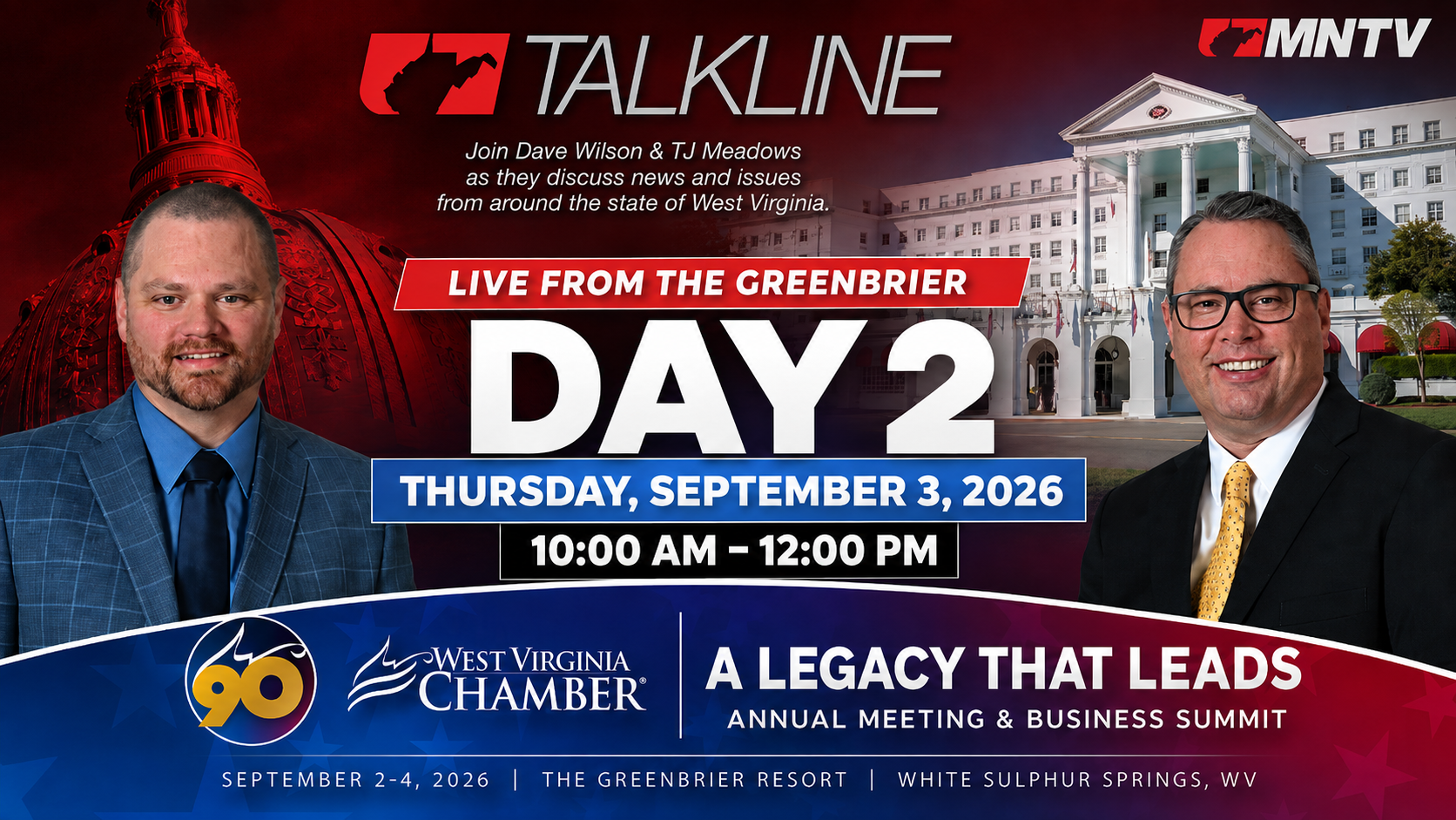 Talkline LIVE from The Greenbrier: Day 2 | 9/3/26