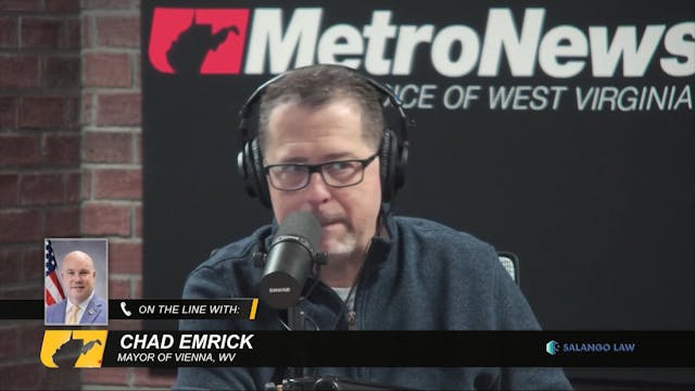 Dave talking with Chad Emrick Mayor o...