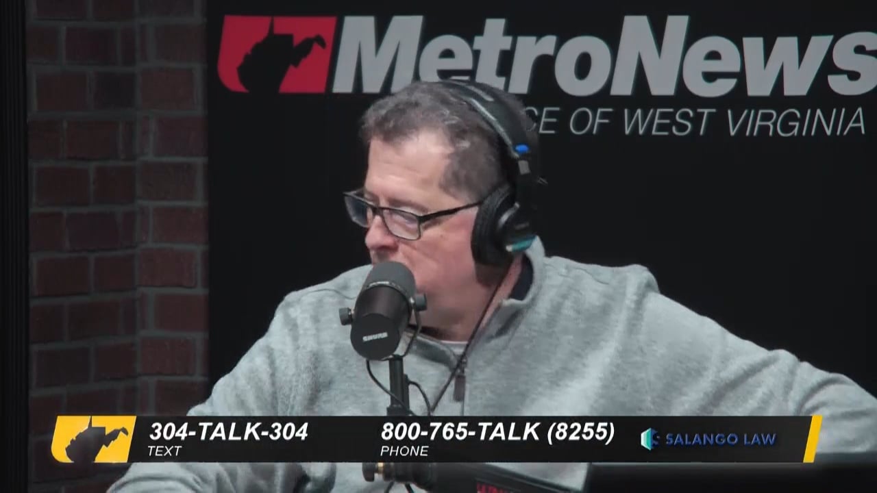 Dave talks with Clendenin Mayor Kay Summers