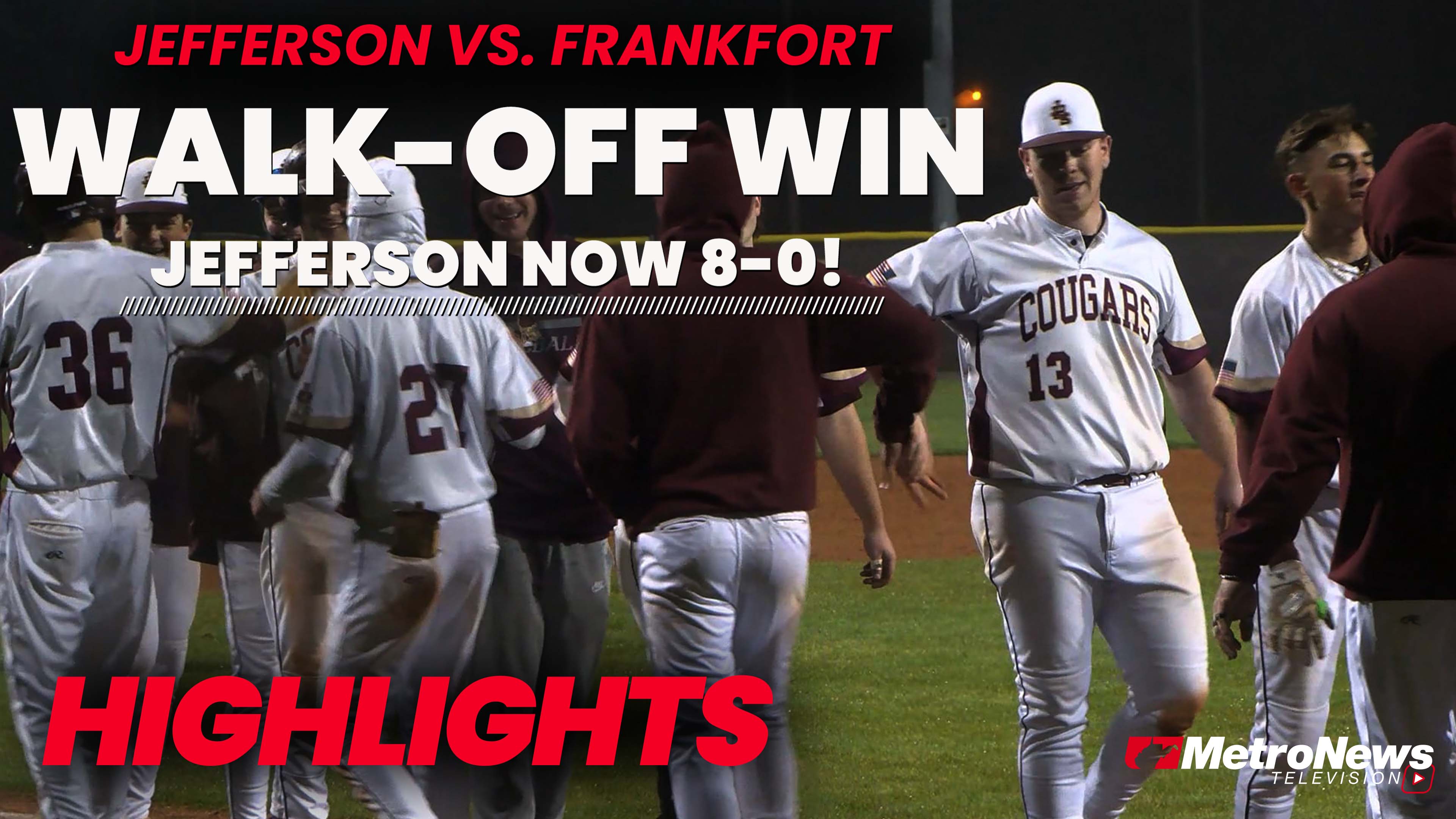 Jefferson Walks Off Frankfort in 7th Inning Thriller to Improve to 8-0