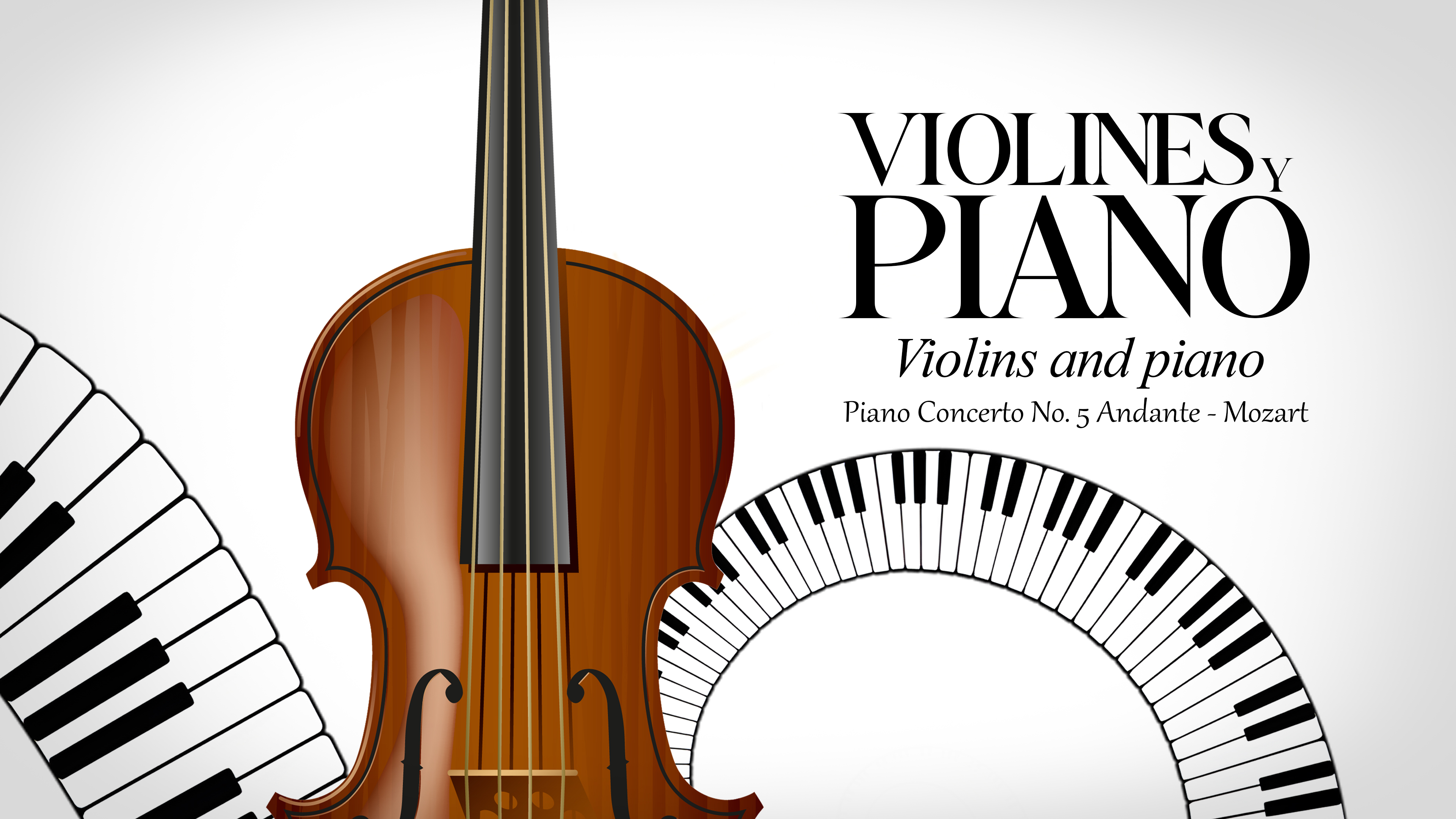 VIOLINS AND PIANO - Piano Concerto No. 5 Andante - Mozart