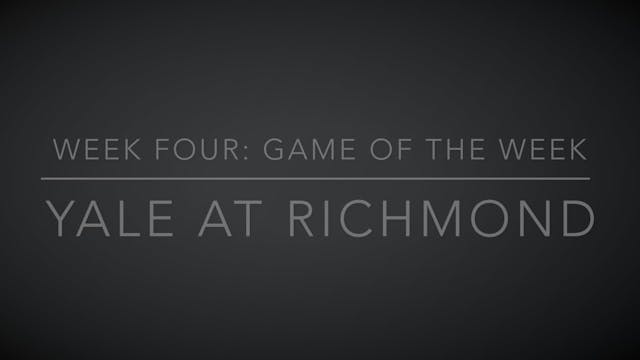 Week Four -- Game of the Week: Yale a...