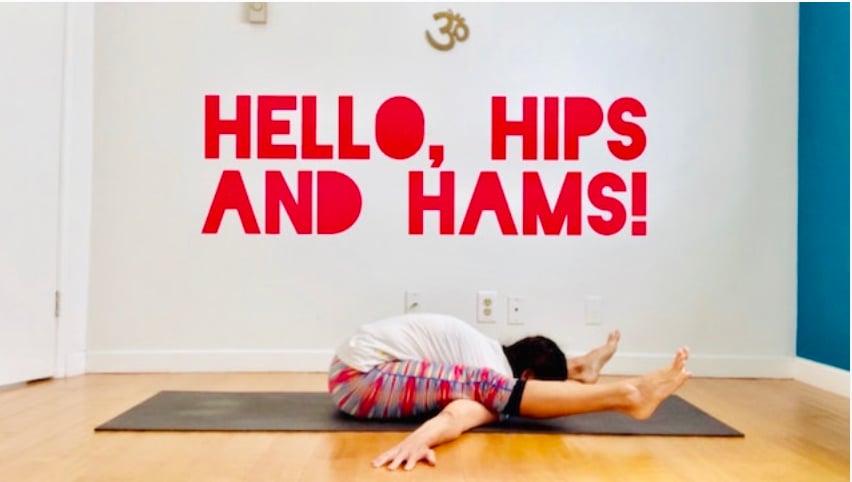 Hello, Hips and Hams! (Level Two/Three - Moderate Challenge Yoga) [1:18]