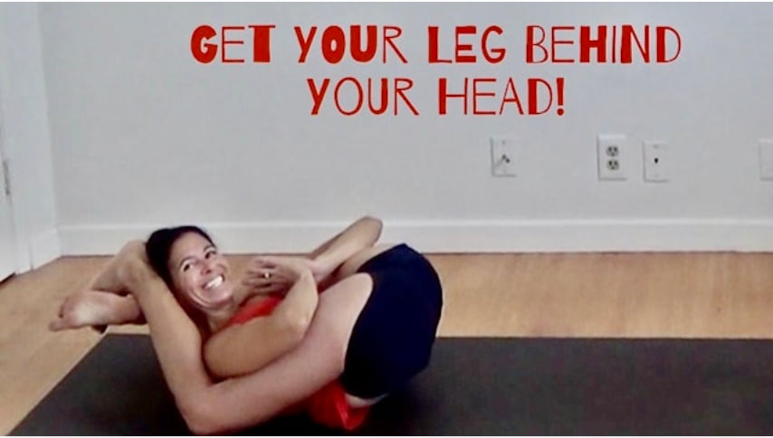 Leg Behind Head (Level Two - Moderate Challenge Yoga) [56:15]