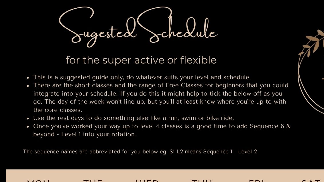 Schedule 3 - For the super active or flexible