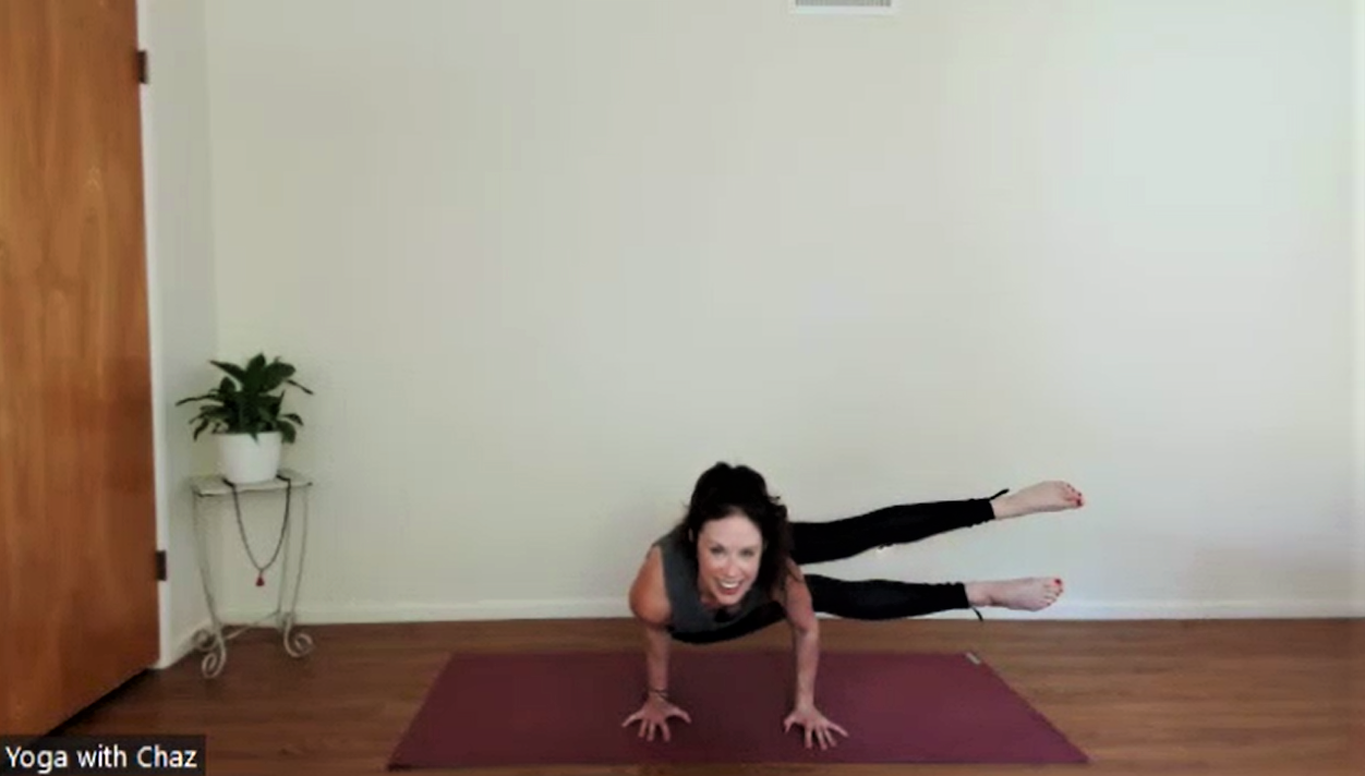 Stop the negative self-talk, ok? (SIDE CROW WITH SPLIT LEGS)