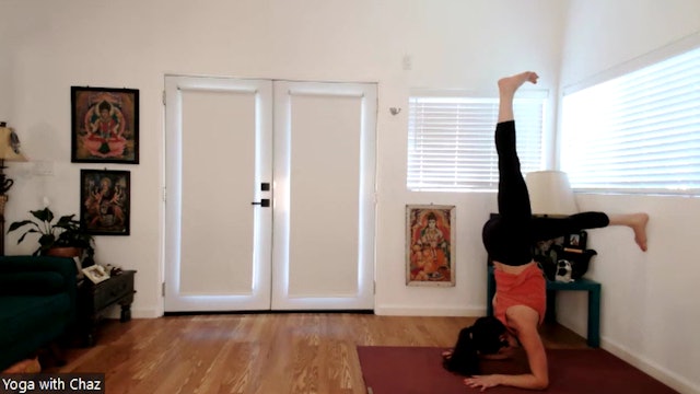 What if life happened AS you, not TO you? (ONE-LEGGED DOLPHIN POSE AGAINST WALL)