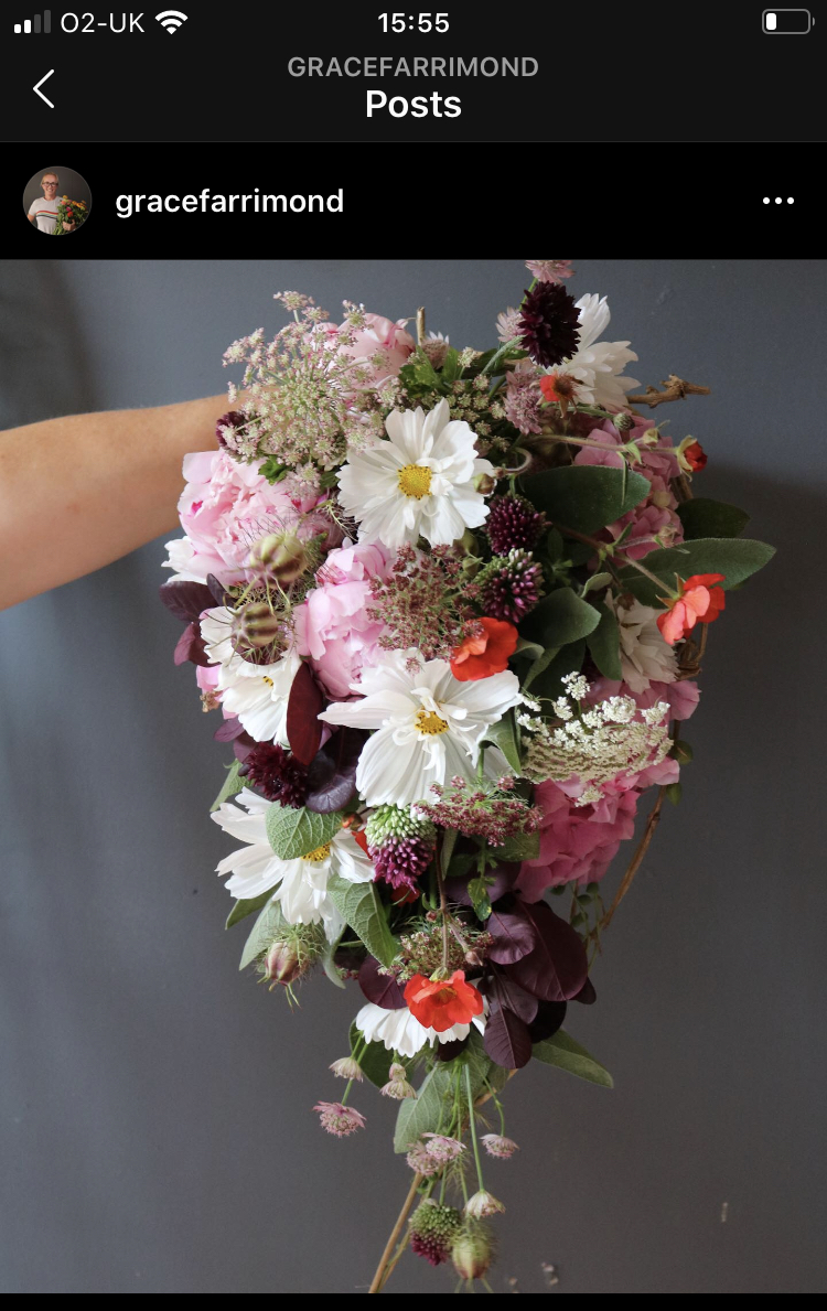 Making a shower bouquet with a natural framwork