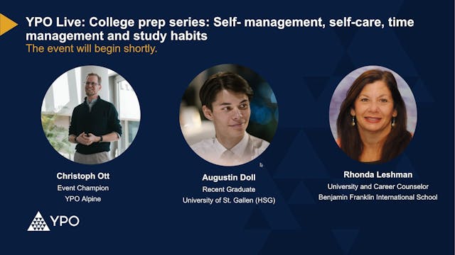 College prep series - Self-management...