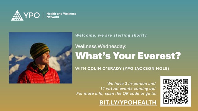 Wellness Wednesday: What's Your Everest With Colin O'Brady