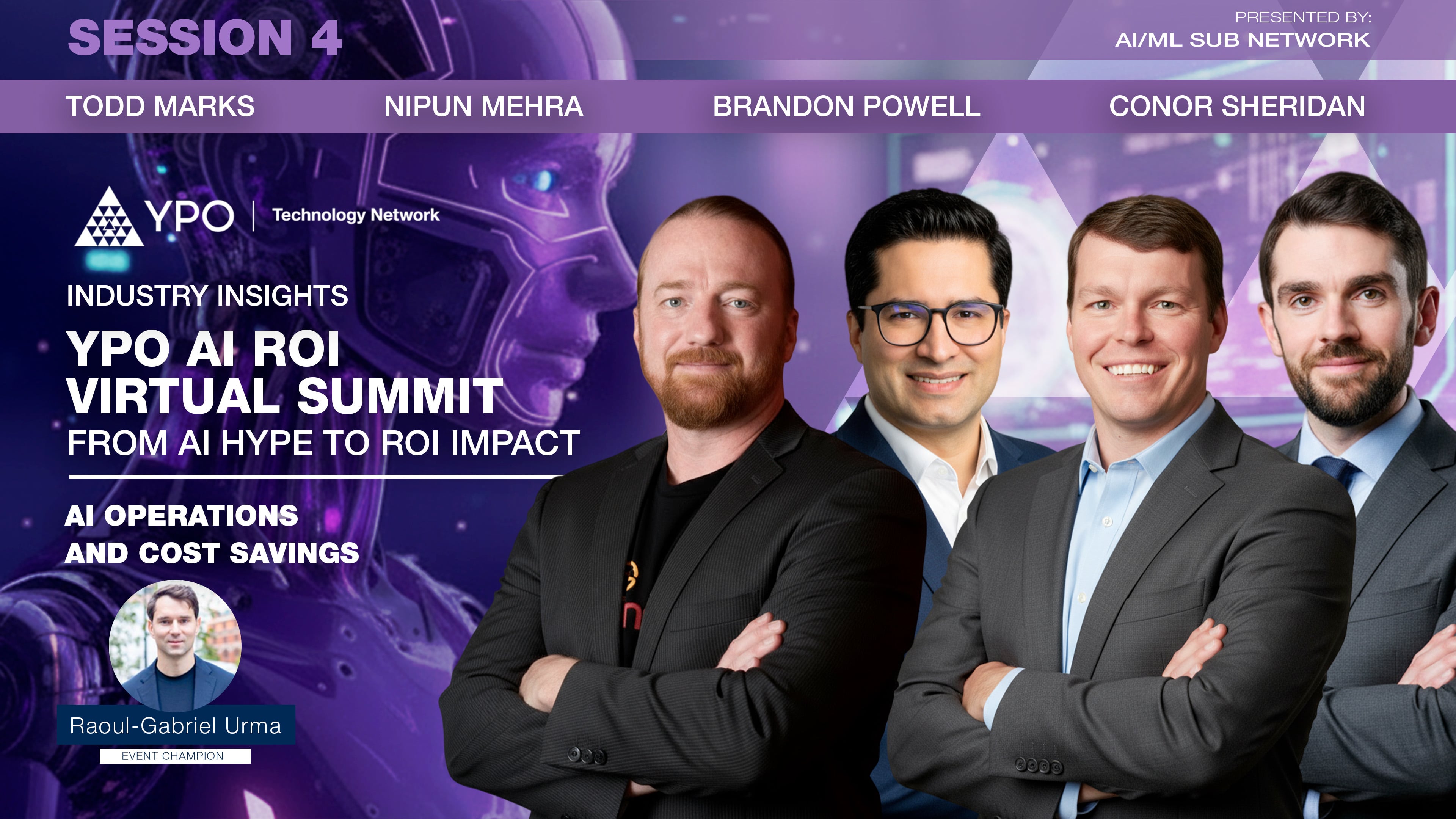 YPO AI ROI Virtual Summit: From AI Hype to ROI Impact - AI Operations and Cost Savings (6 Nov)