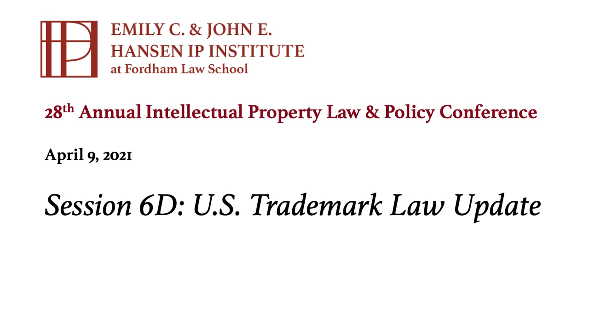 Session 6D: U.S. Trademark Law Update