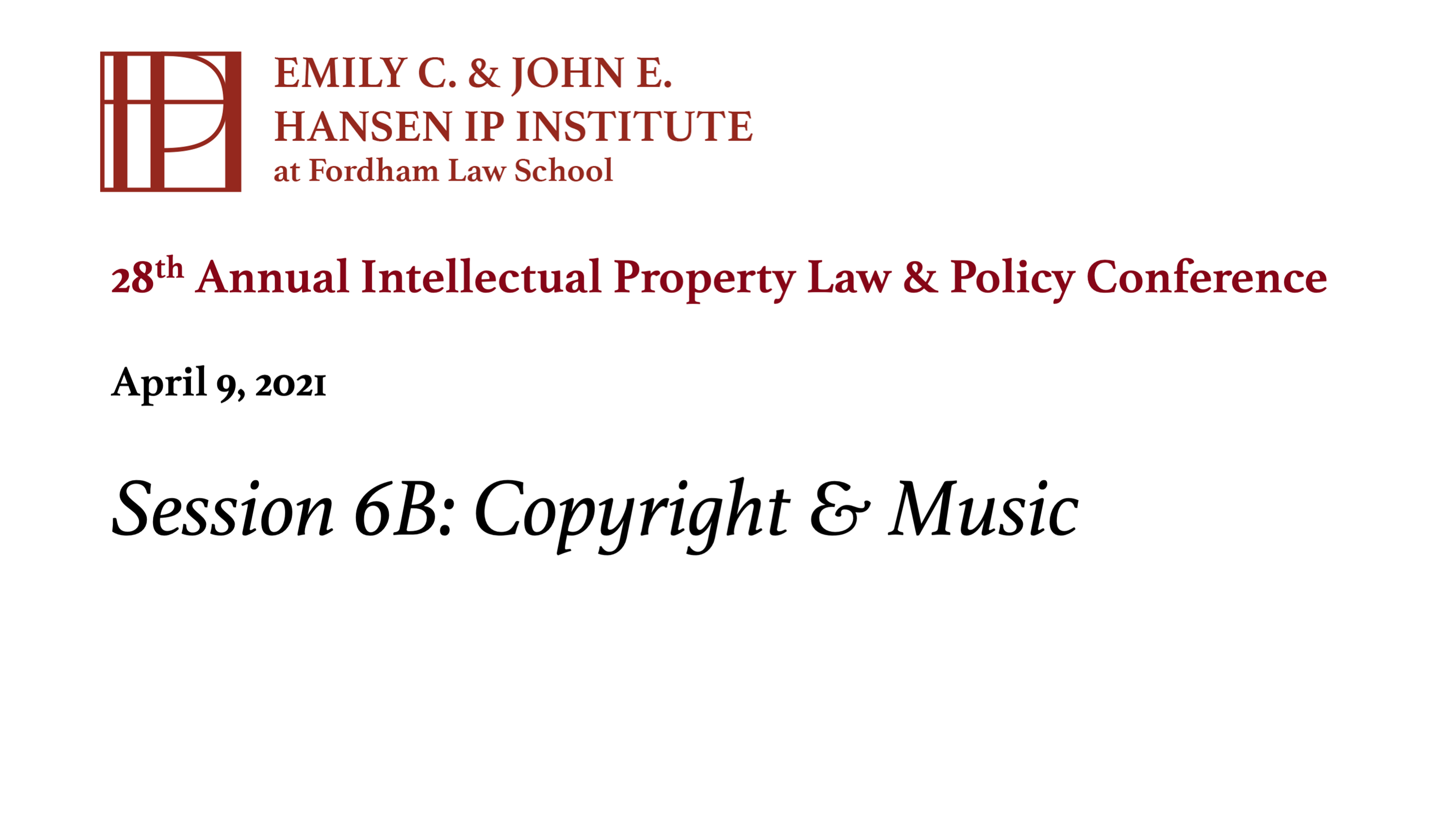 Session 6B: Copyright & Music 