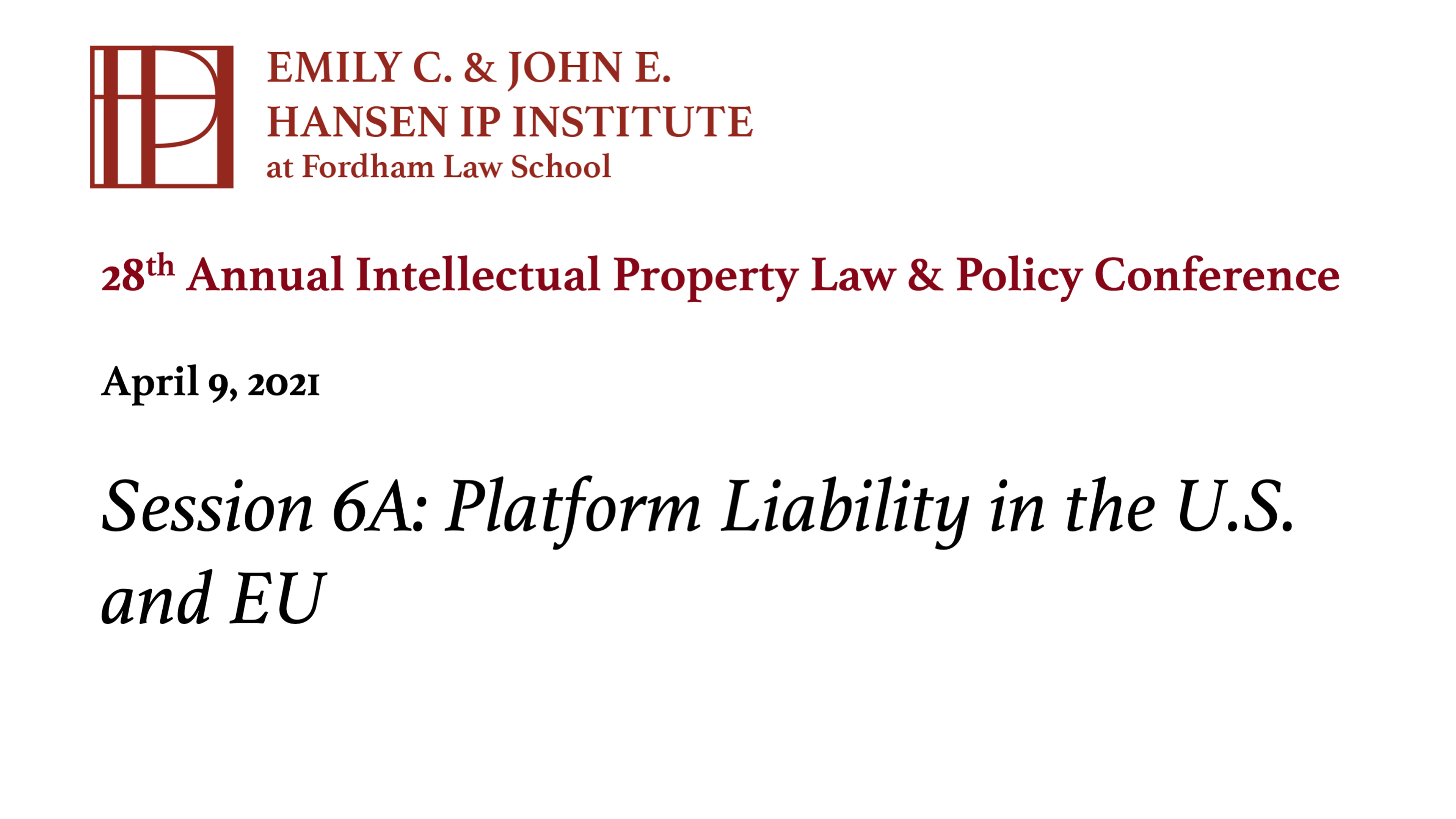 Session 6A: Platform Liability in the U.S. and EU