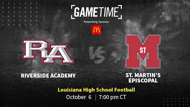 Riverside Academy vs St. Martin's Episcopal | Louisiana  | 10-6-2023