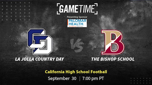 La Jolla Country Day vs Bishop| CA | 9-30-23 (Buy)