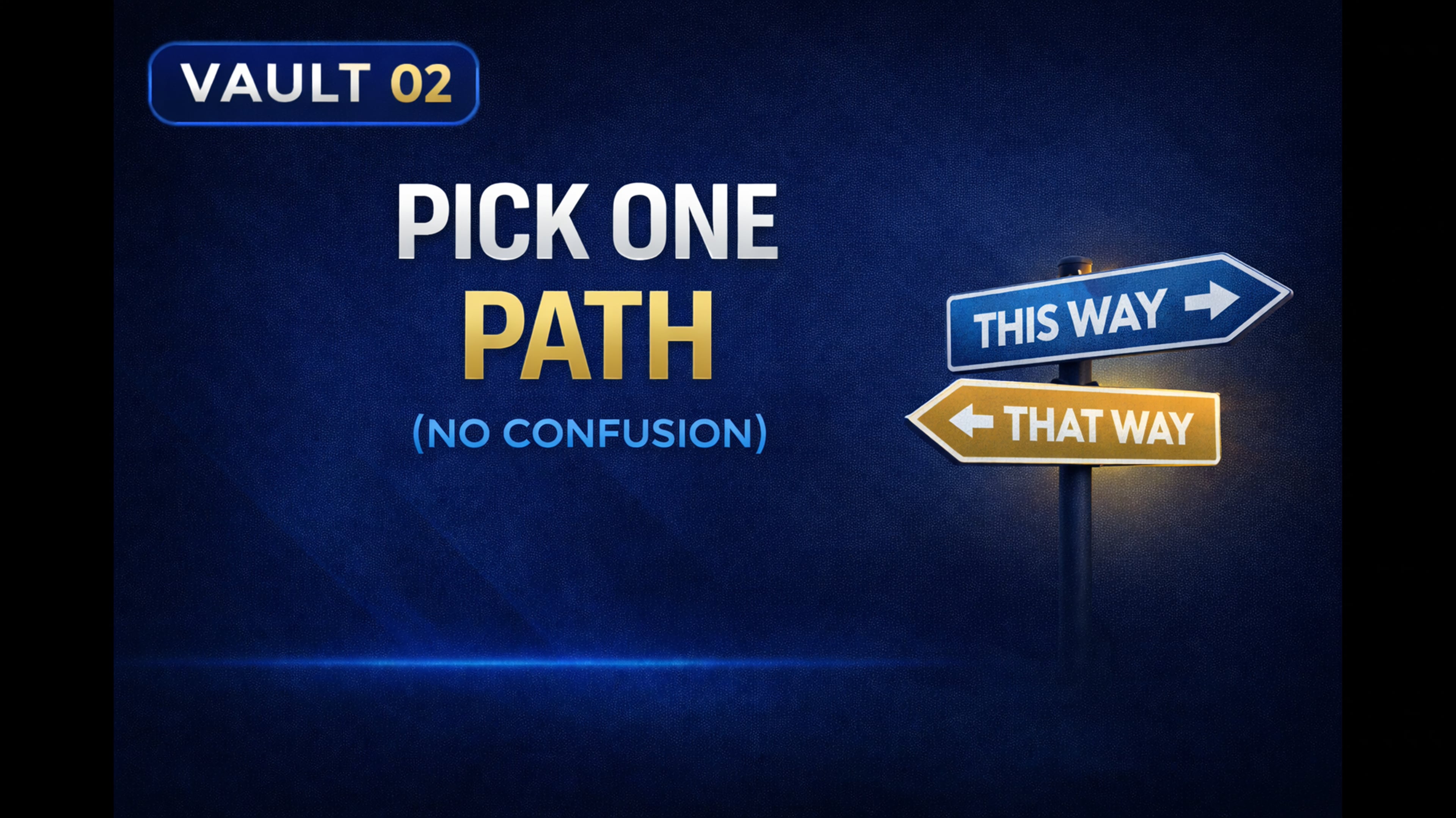Vault 2: Pick One Path No Confusion
