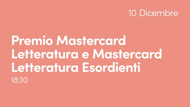 Premio Mastercard Letteratura e Mastercard Letteratura Esordienti