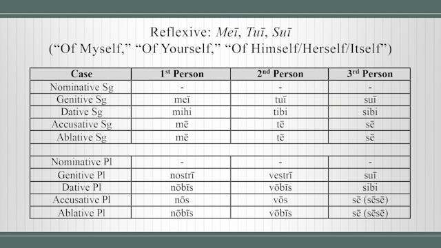 Basics of Latin - Session 16 - Reflexives, Possessives, and Intensives