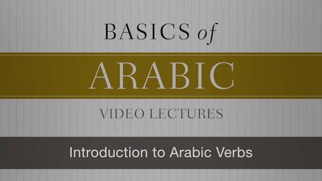 Basics of Arabic - Session 12 - Introduction to Arabic Verbs