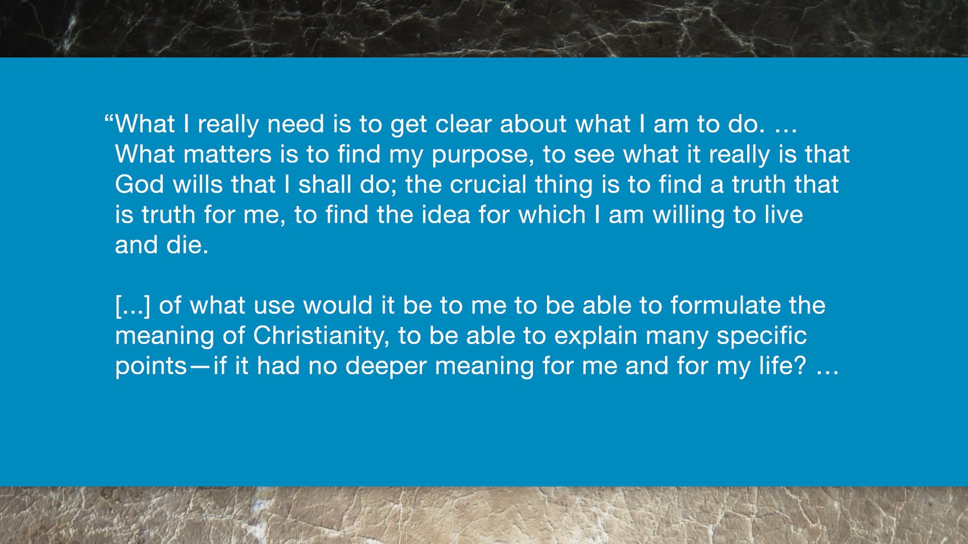 Kierkegaard, A Video Study - Session 5 - Private Life