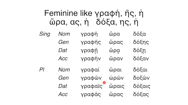 Reading Biblical Greek - Session 18 - Feminine Nouns