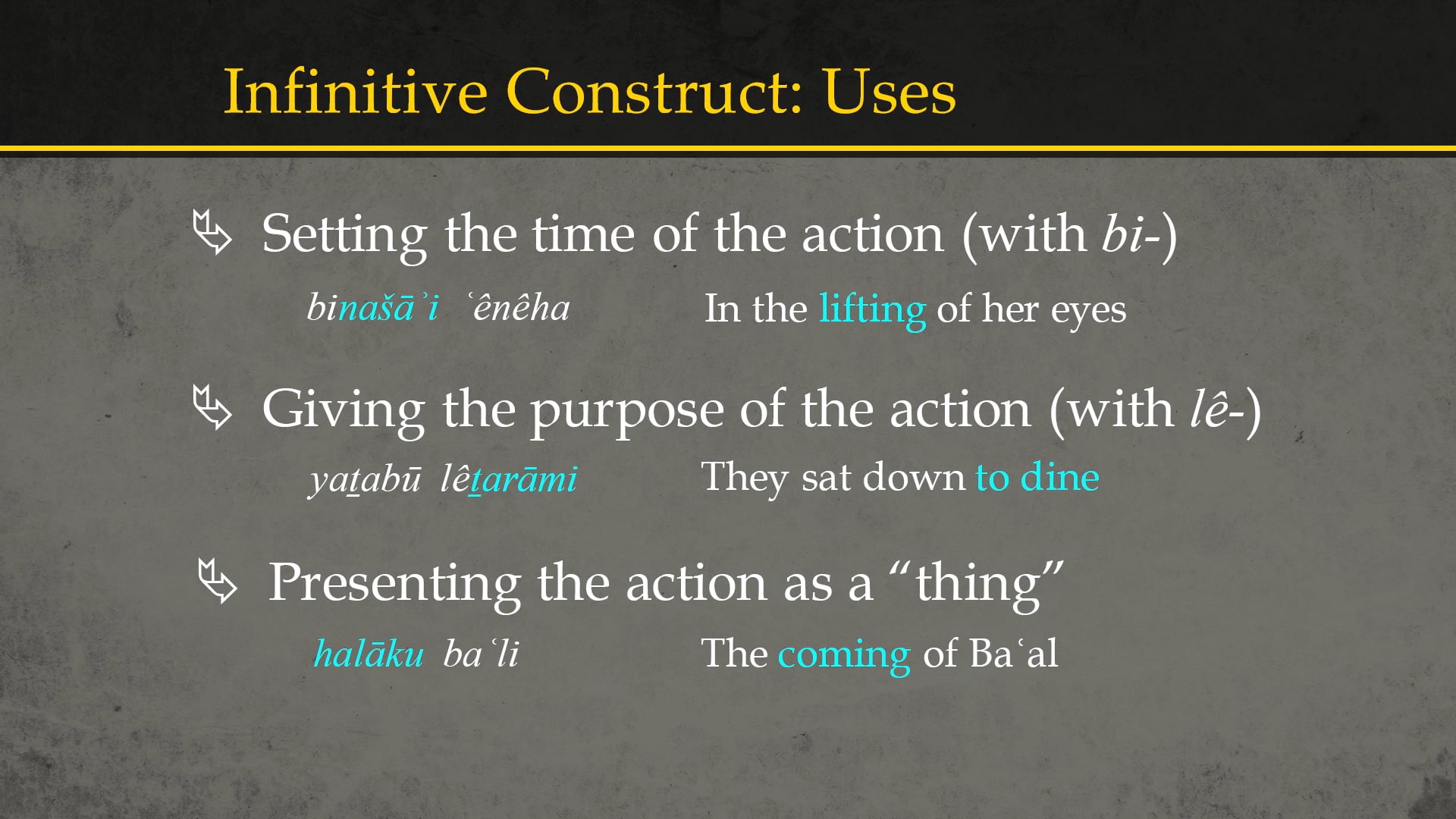 Basics of Ancient Ugaritic - Session 9: Infinitives