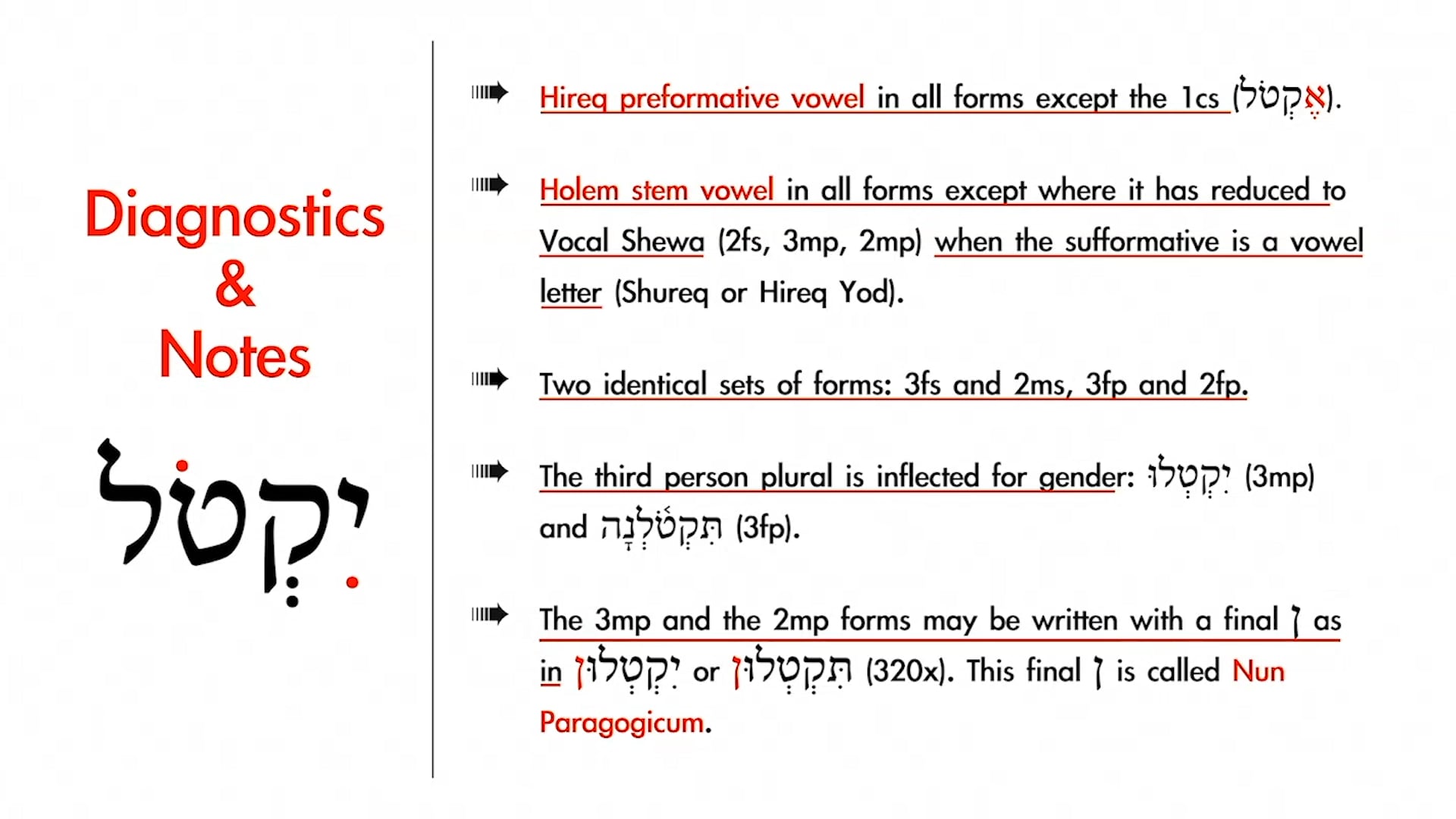 Basics of Biblical Hebrew - Session 15 - Qal Imperfect Strong Verbs
